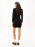 Black Slim Midi Turtleneck Jumper Dress  Women