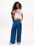 Bej Tricou Varsity Cu Guler Rotund  Femei