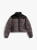 Multi Leopard Ripstop Relaxed Cropped Puffer Jacket  Women