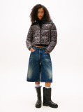 Multi Leopard Ripstop Relaxed Cropped Puffer Jacket  Women