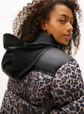 Multi Leopard Ripstop Relaxed Cropped Puffer Jacket  Women