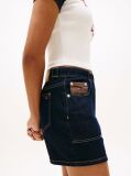 Denim Flag Embroidery Denim Straight Mini Skirt  Women