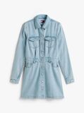 Denim Rochie Mini Denim Cu Efect Decolorat  Femei