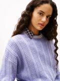 Mov Pulover Din Tricot Cu Croiala Relaxata Cable  Femei