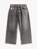 Denim Blugi Relaxati Cu Talie Medie Si Wide Leg  Femei