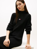 Negru Rochie Pulover Maxi Relaxata Cu Emblema Tommy Badge  Femei