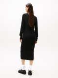 Negru Rochie Pulover Maxi Relaxata Cu Emblema Tommy Badge  Femei