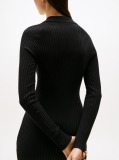 Black Tommy Badge Slim Midi Jumper Dress  Women