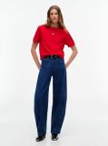 Red Boxy Badge Tee  Women