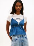 Denim Chambray Top Slim Cu Bretele Subtiri Si Decolteu In V  Femei