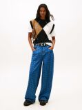 Denim Blugi Largi Cu Talie Medie Spell-Out  Femei