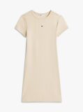 Bej Rochie Bodycon Mini Ribbed Cu Steag Si Croiala Slim  Femei