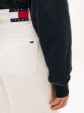 Denim Claire Blugi Αlbi Cu Talie Inalta Si Picior Larg  Femei
