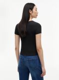 Black Slim Henley T-Shirt  Women
