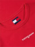 Rosu Tricou Slim Cu Logo Si Dungi  Femei