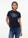 Blue T-Shirt Heritage Cu Croiala Regular Si Logo  Femei