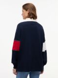 Blue Tommy Flag Jersey Oversized Rugby Shirt  Women
