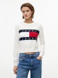 White Tommy Flag Crew Neck Jumper  Women