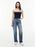 Denim Vintage Mid Rise Slim Straight Jeans  Women
