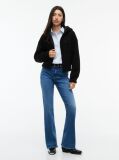 Negru Hanorac Cu Fleece Si Fermoar  Femei