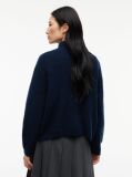 Blue Pulover Din Alpaca Cu Guler Mock Si Steag  Femei