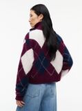 Multi Pulover Cropped Din Amestec De Alpaca Cu Fermoar  Femei