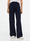 Blue Pantaloni Din Velur Drepti Cu Talie Inalta  Femei