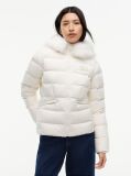 White Slim Down Hooded Puffer Jacket  Women