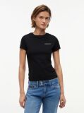 Negru Tricou Din Jersey Cu Logo Si Croiala Slim  Femei