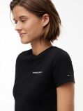Negru Tricou Din Jersey Cu Logo Si Croiala Slim  Femei