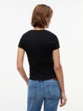 Negru Tricou Din Jersey Cu Logo Si Croiala Slim  Femei