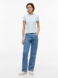 Blue Tricou Din Jersey Cu Logo Si Croiala Slim  Femei