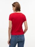 Rosu Tricou Din Jersey Cu Logo Si Croiala Slim  Femei