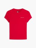 Rosu Tricou Din Jersey Cu Logo Si Croiala Slim  Femei