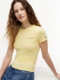 Galben Tricou Din Jersey Cu Logo Si Croiala Slim  Femei