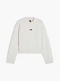 White Tommy Badge Fluffy Jumper With Alpaca  Women