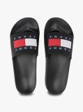 Black Essential Flag Badge Pool Slides  Men