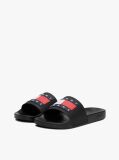 Black Essential Flag Badge Pool Slides  Men