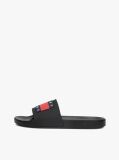 Black Essential Flag Badge Pool Slides  Men