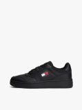 Black Retro Essential Leather Basketball Trainers  Men