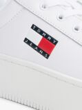White Essential Leather Fine-Cleat Flatform Trainers  Women