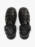 Negru Sandale De Pescarus Chunky Cu Talpa Cleat Din Piele  Femei