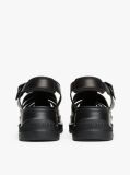 Negru Sandale De Pescarus Chunky Cu Talpa Cleat Din Piele  Femei