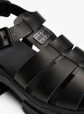 Negru Sandale De Pescarus Chunky Cu Talpa Cleat Din Piele  Femei