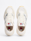 Beige Metallic Contrast Trainers  Women