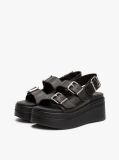 Black Leather Platform Sandals  Women