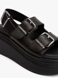 Black Leather Platform Sandals  Women