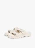 White Suede Double Strap Cleat Sandals  Women