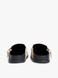 Beige Textured Suede Buckle Mules  Women