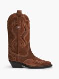 Brown Archive Suede Contrast Topstitch Cowboy Boots  Women